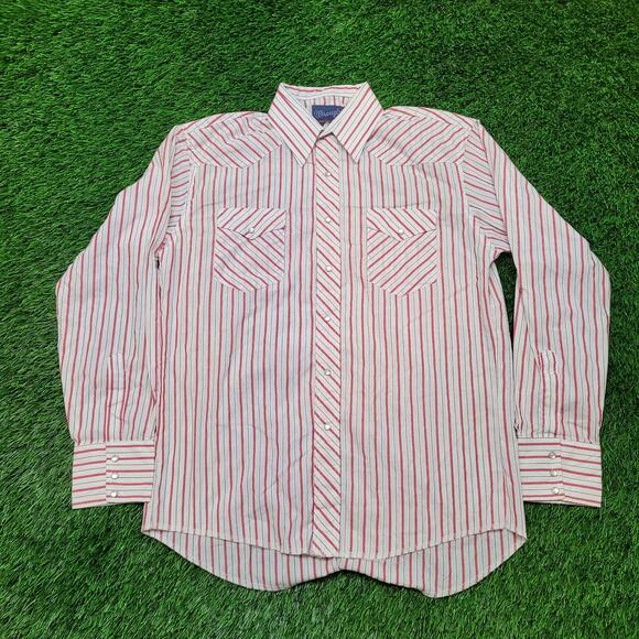 Vintage 80s Wrangler Pearl Snap Western Shirt Mens M 16-35 Relax Fit - Picture 1 of 12